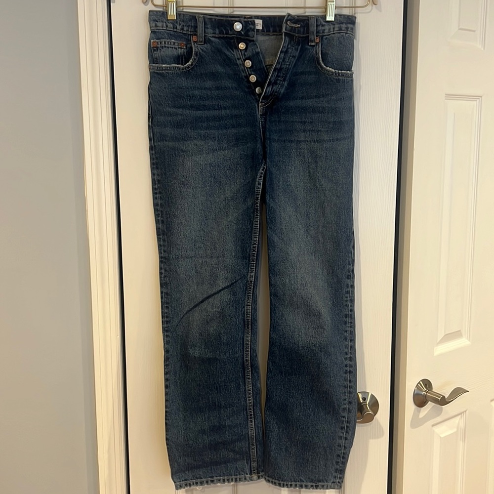 ZARA dark wash button jeans